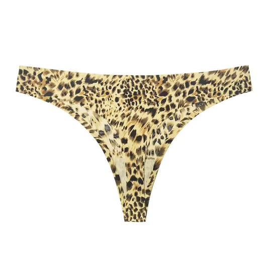 leopard print sexy fashion seamless no show invisible underwear thong for women gym yoga