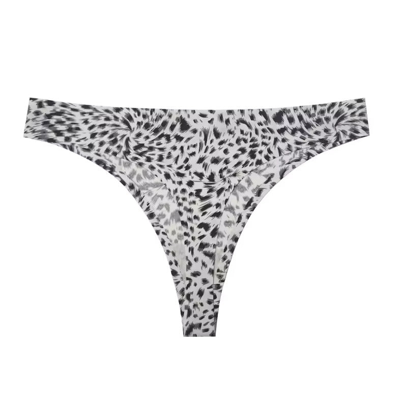 leopard print black and white sexy fashion seamless no show invisible underwear thong for women gym yoga